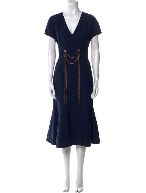 Oscar de la Renta Virgin Wool Midi Length Dress