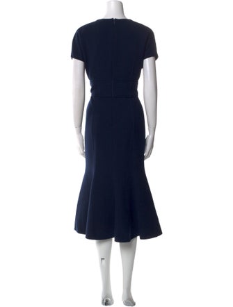Oscar de la Renta Virgin Wool Midi Length Dress