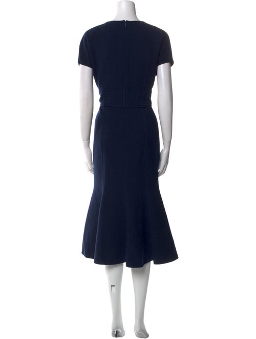 Oscar de la Renta Virgin Wool Midi Length Dress