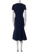 Oscar de la Renta Virgin Wool Midi Length Dress