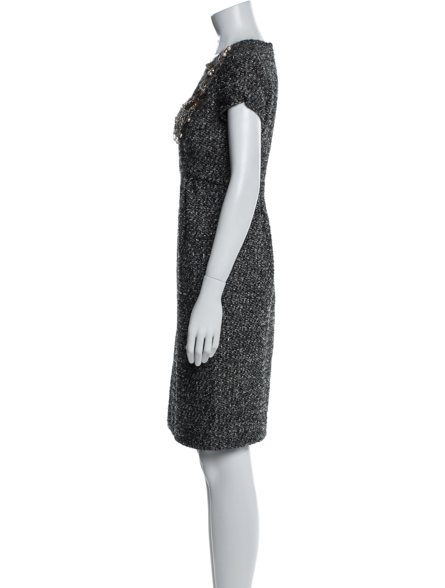 Oscar de la Renta Virgin Wool Knee-Length Dress