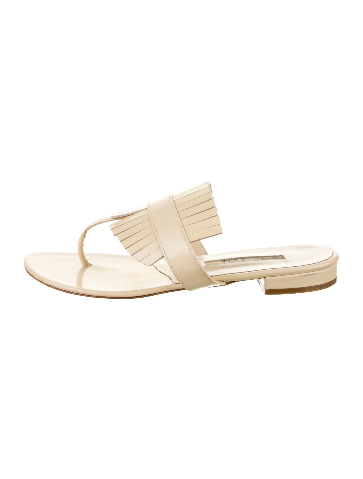 Oscar de la Renta Leather Slides