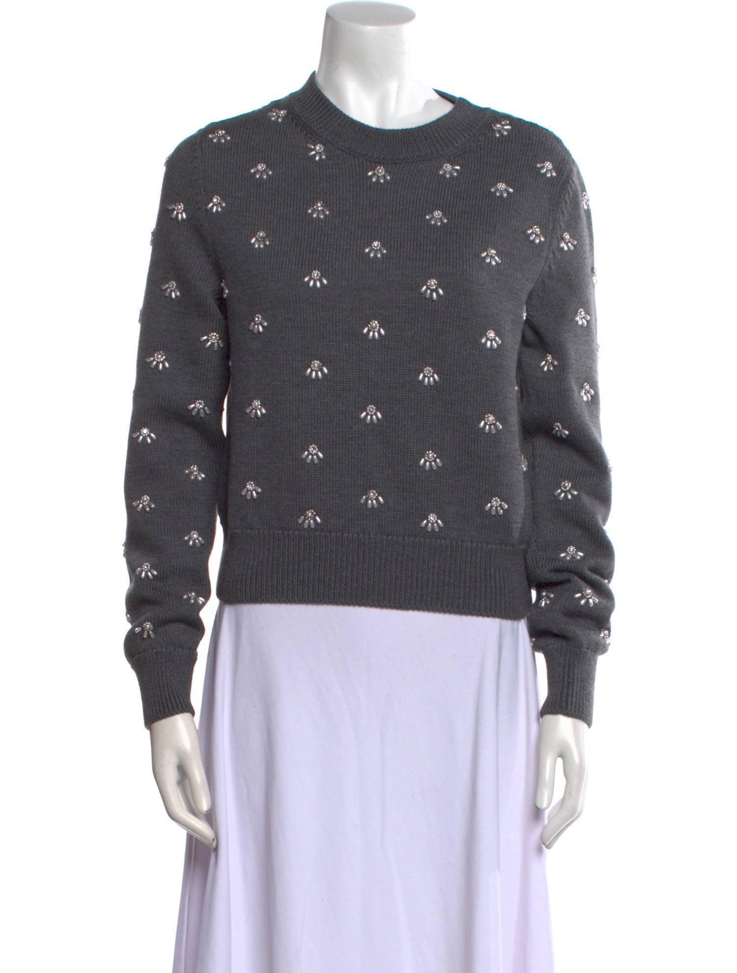 Oscar de la Renta Wool Printed Sweater