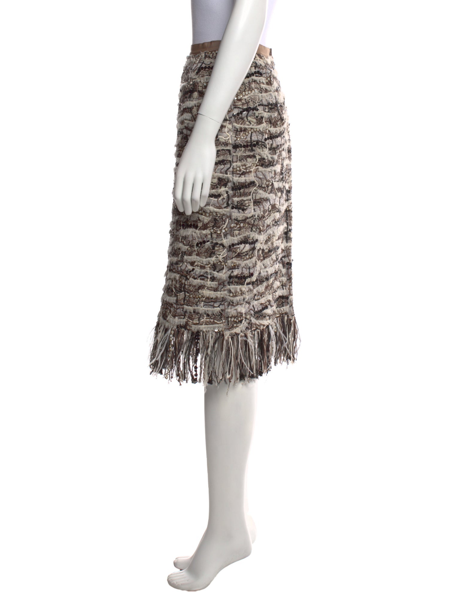 Oscar de la Renta Tweed Pattern Knee-Length Skirt