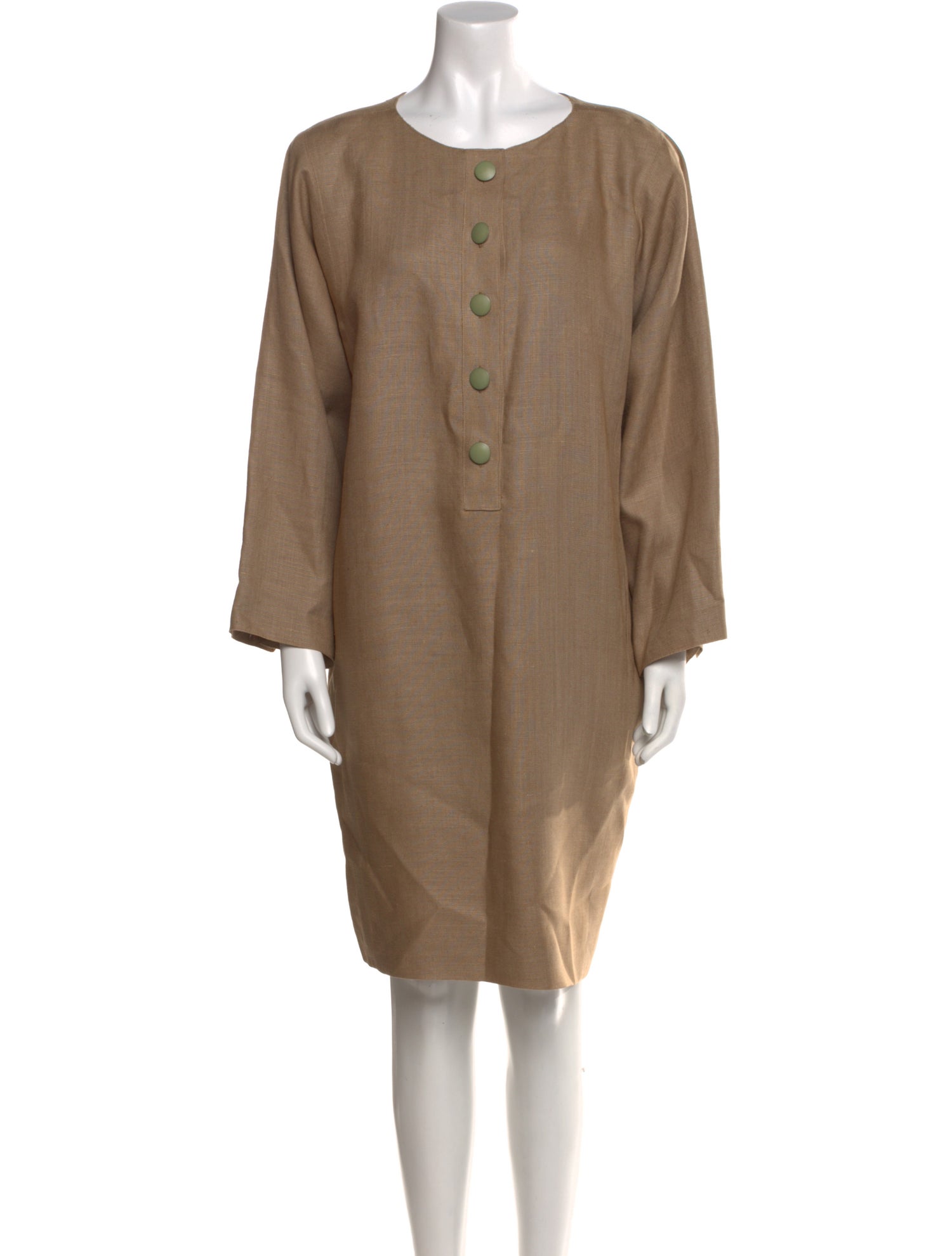 Oscar de la Renta Linen Knee-Length Dress