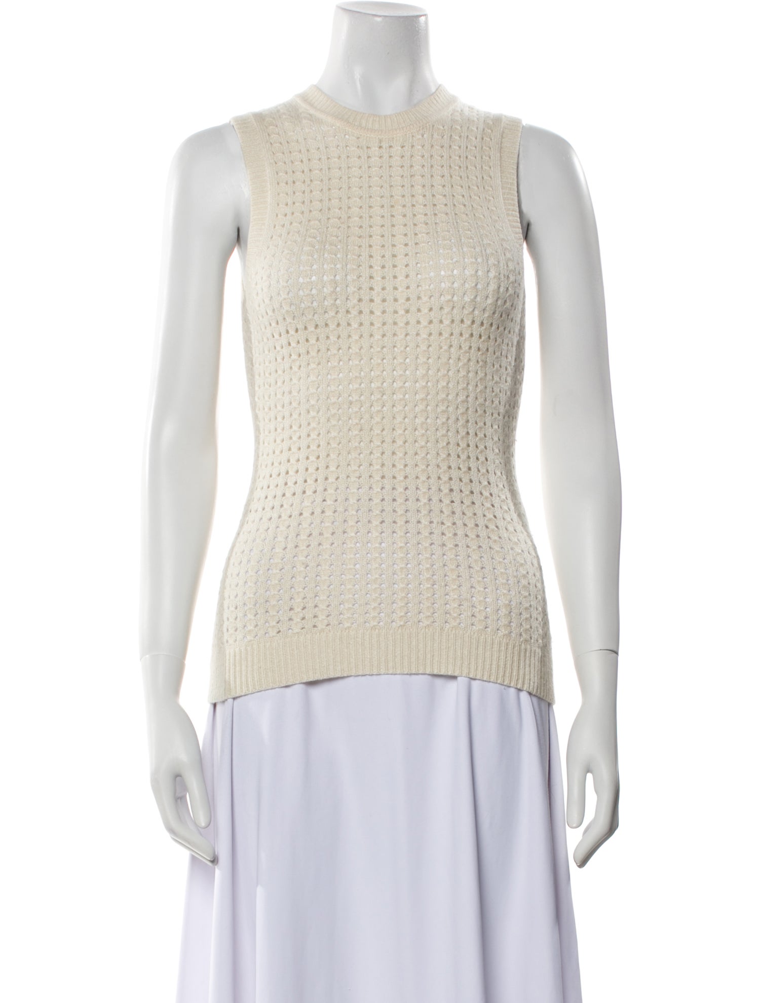 Oscar de la Renta Silk Crew Neck Top