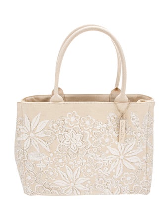 Oscar de la Renta Canvas Top Handle Bag