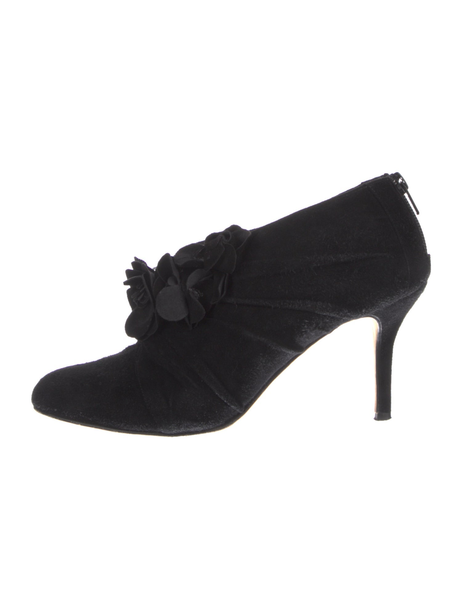 Oscar de la Renta Suede Floral Print Pumps