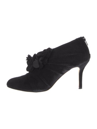 Oscar de la Renta Suede Floral Print Pumps