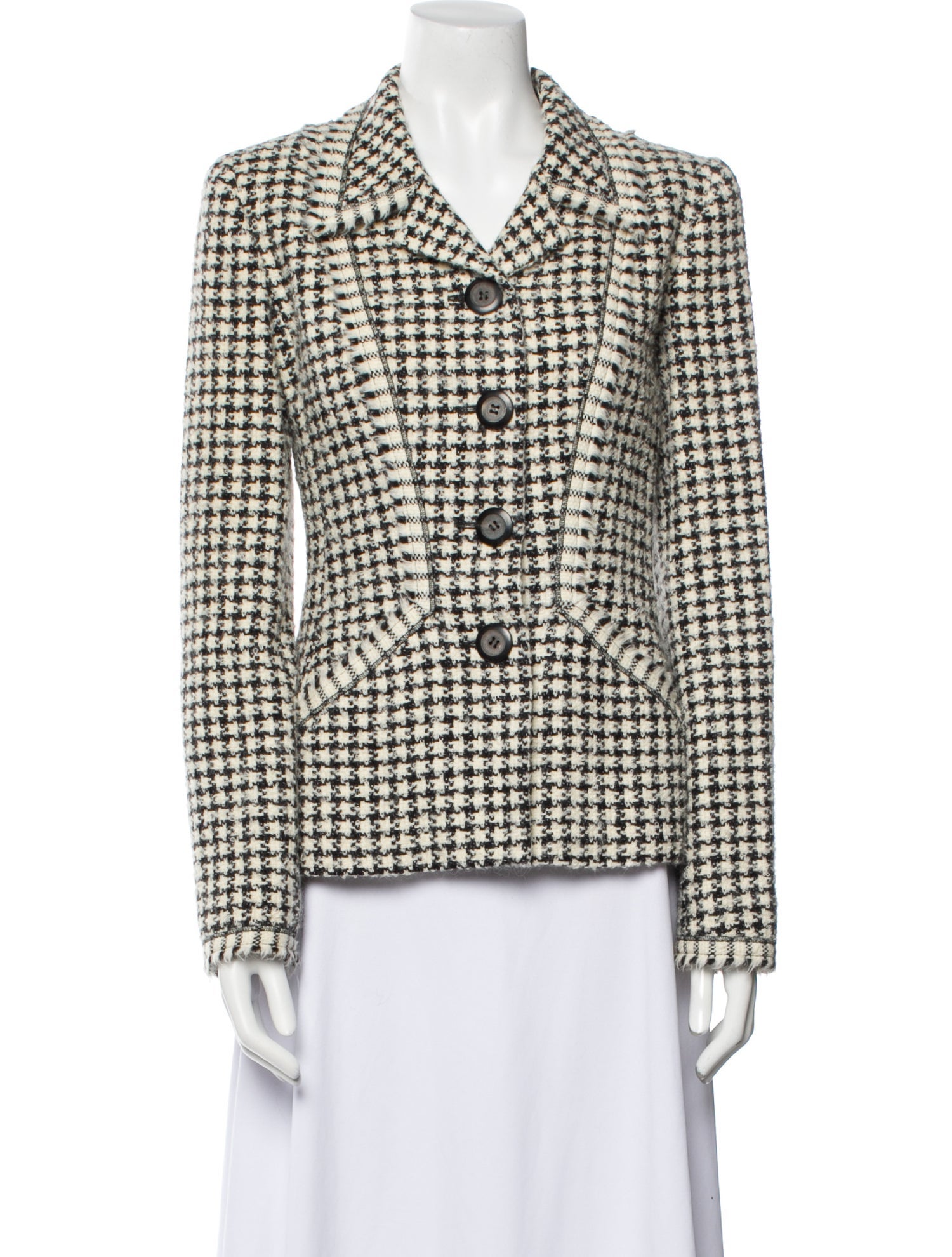 Oscar de la Renta 2008 Houndstooth Print Blazer