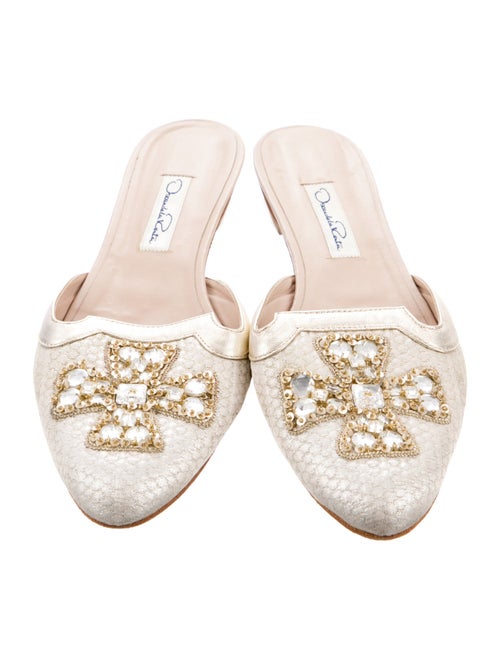 Oscar de la Renta Crystal Embellishments Mules
