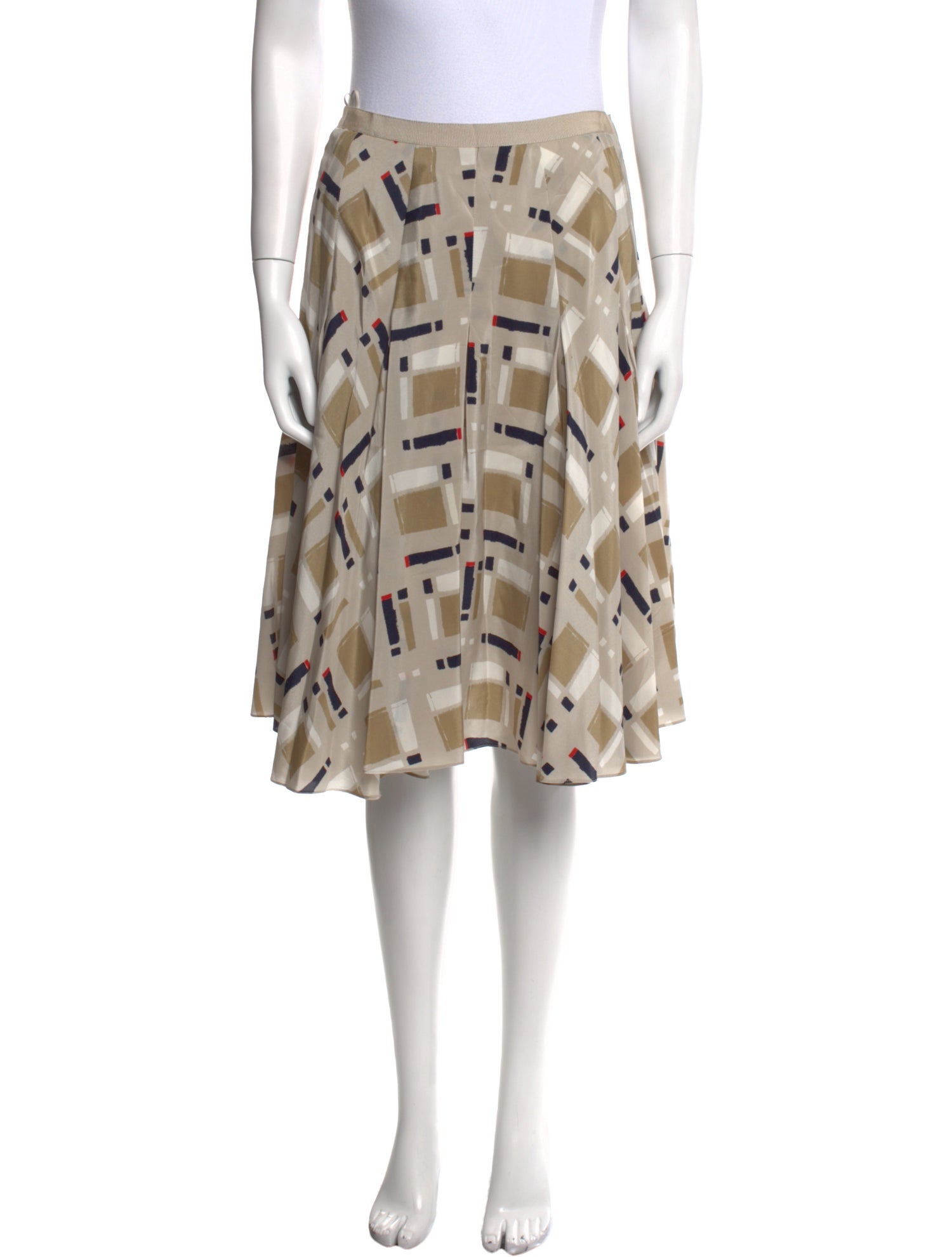 Oscar de la Renta Silk Knee-Length Skirt