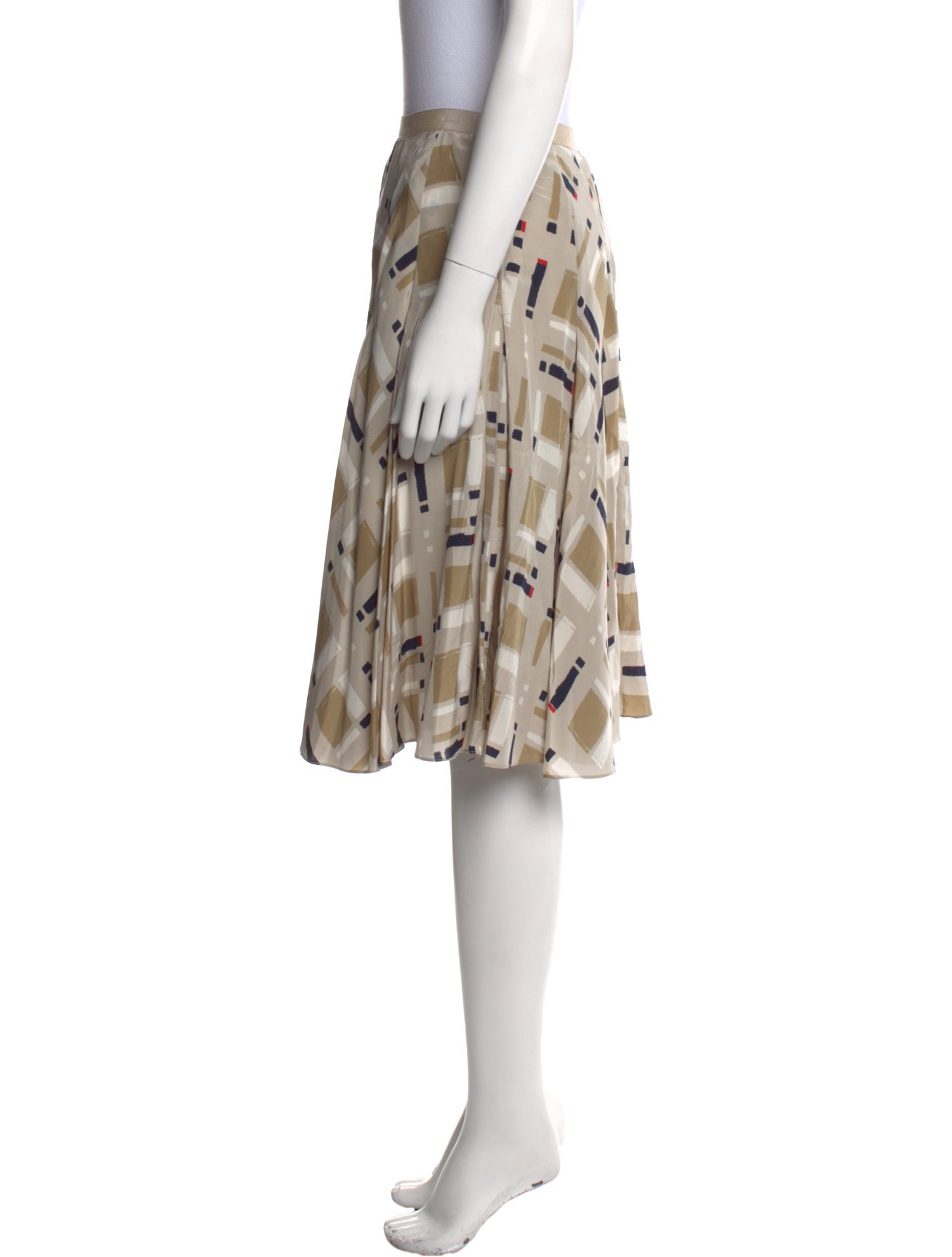 Oscar de la Renta Silk Knee-Length Skirt