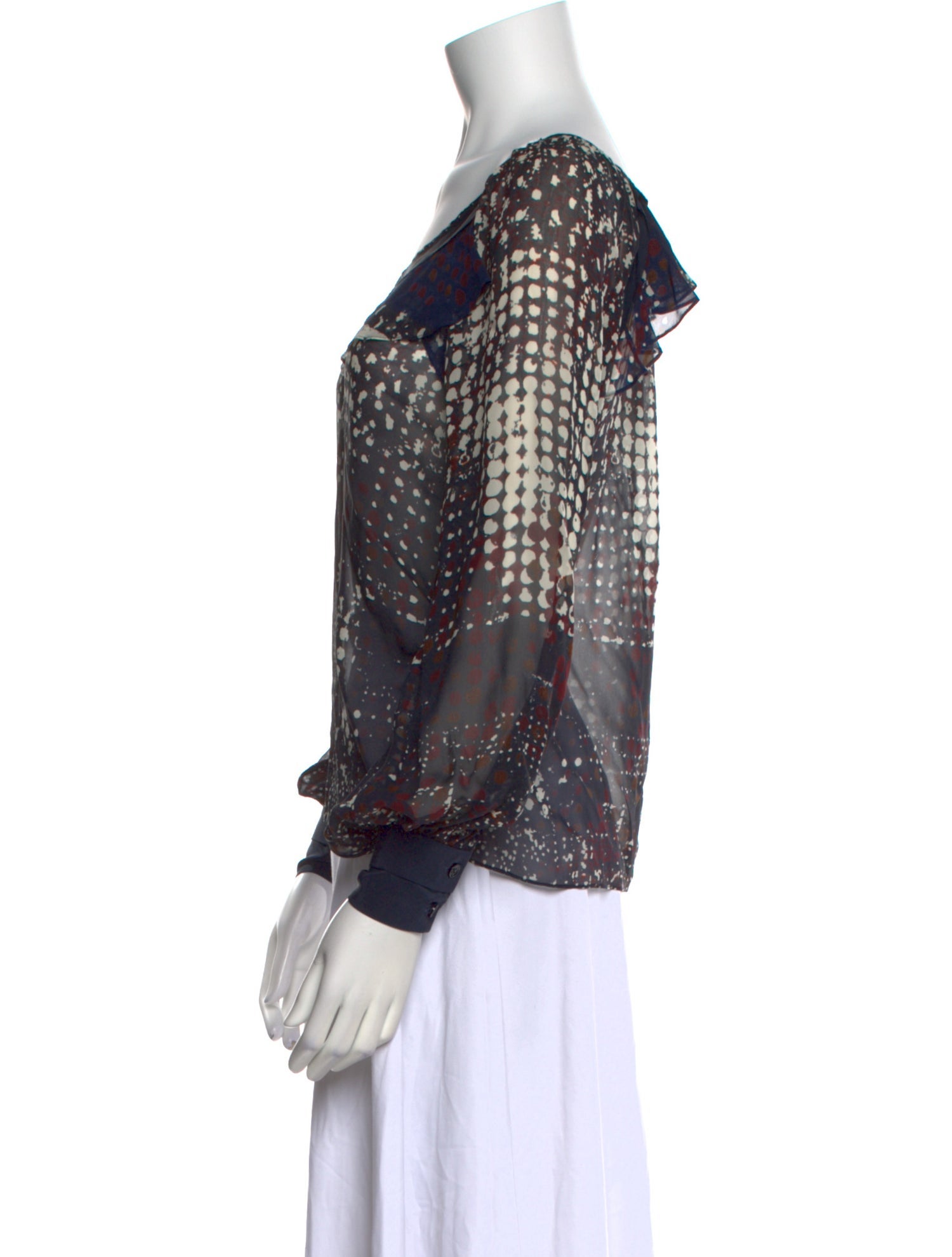 Oscar de la Renta Silk Printed Blouse