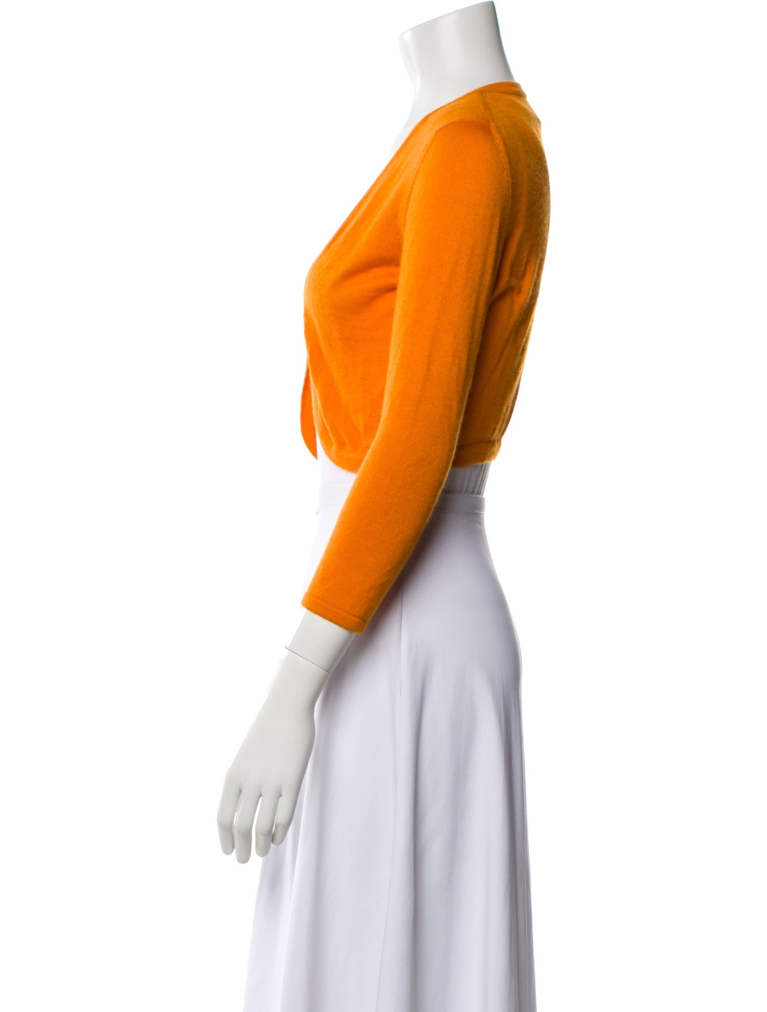 Oscar de la Renta Cashmere V-Neck Crop Top