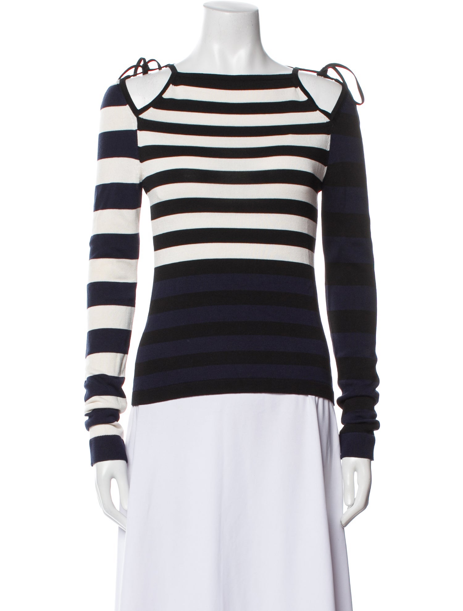 Oscar de la Renta Silk Striped Top