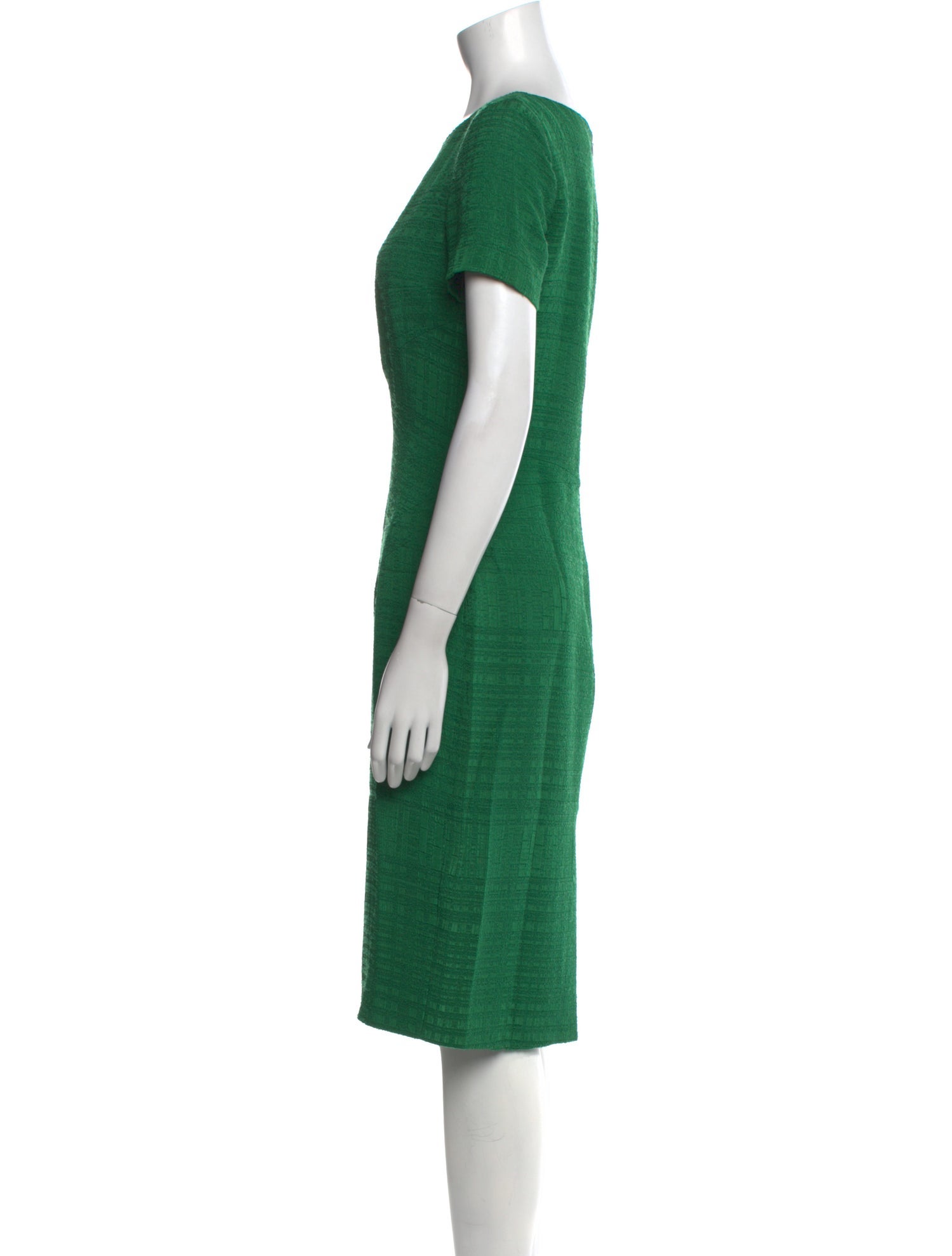 Oscar de la Renta Bateau Neckline Midi Length Dress