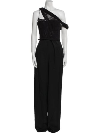 Oscar de la Renta Silk Asymmetrical Jumpsuit