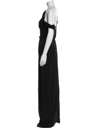Oscar de la Renta Silk Asymmetrical Jumpsuit