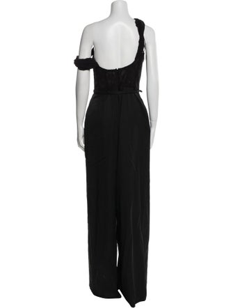 Oscar de la Renta Silk Asymmetrical Jumpsuit