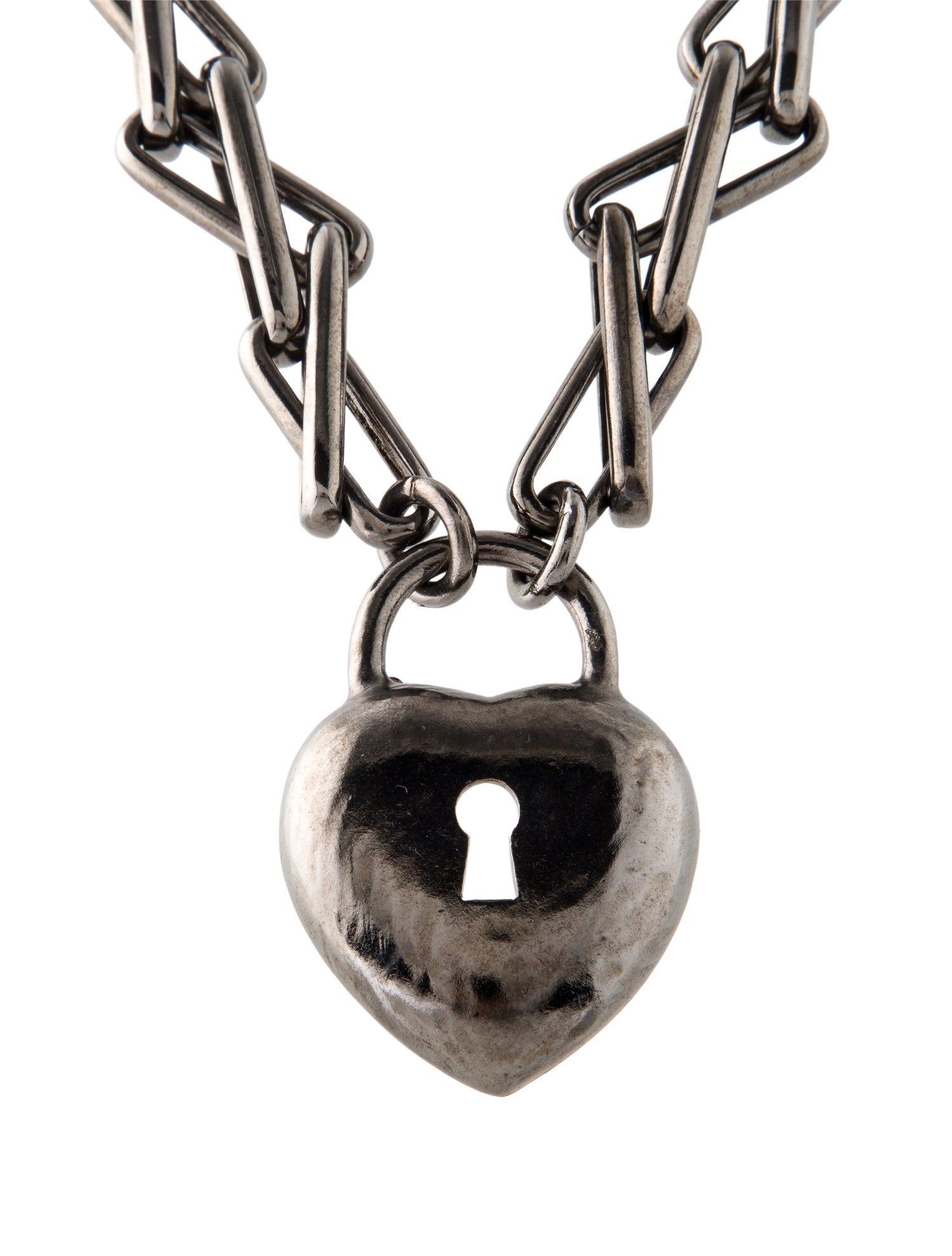 Oscar de la Renta Large Heart Padlock Pendant Necklace