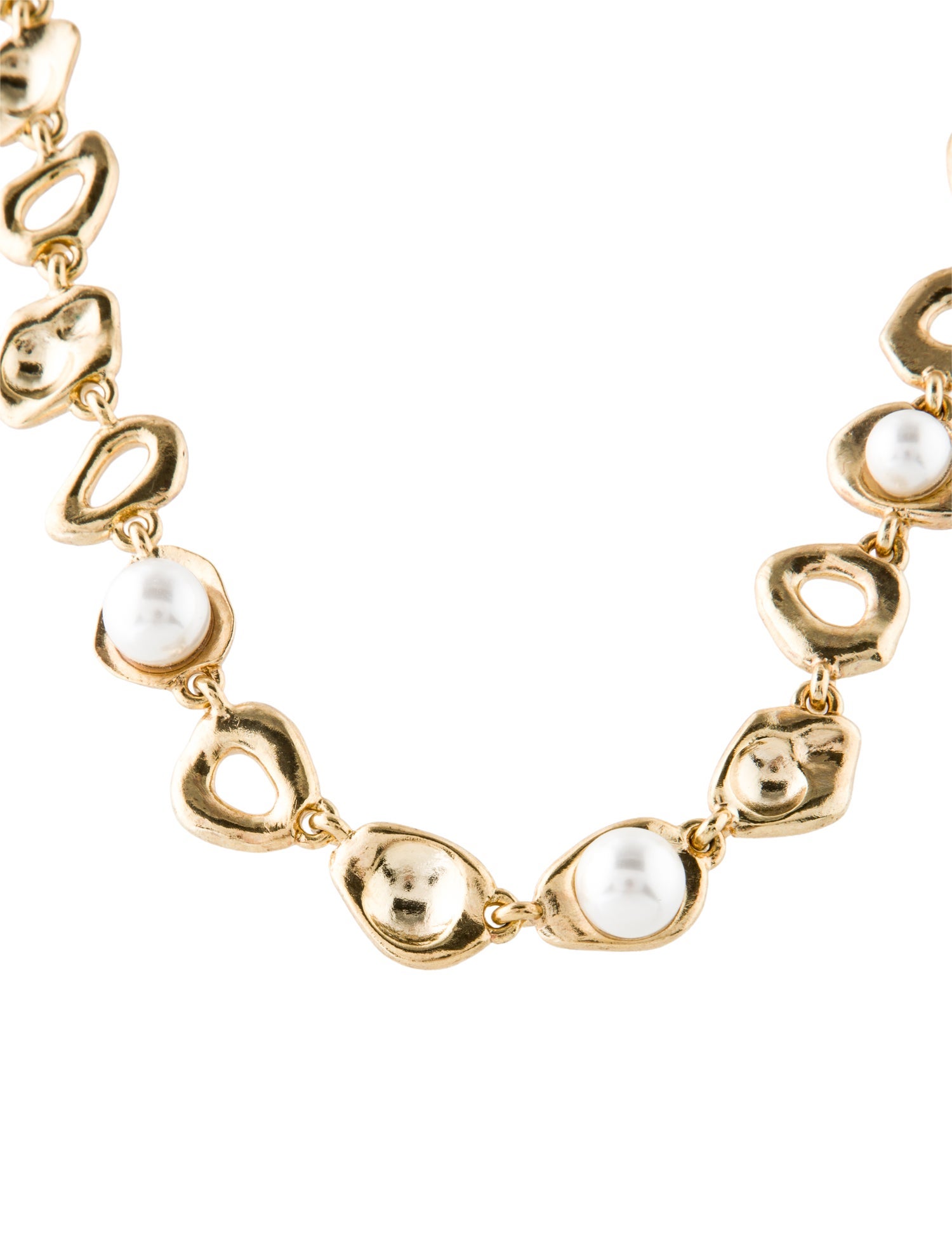 Oscar de la Renta Faux Pearl Pearly Abstract Necklace