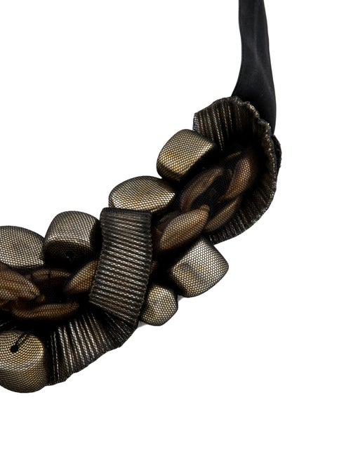 Oscar de la Renta Beaded Mesh Collar Necklace