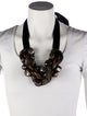 Oscar de la Renta Beaded Mesh Collar Necklace