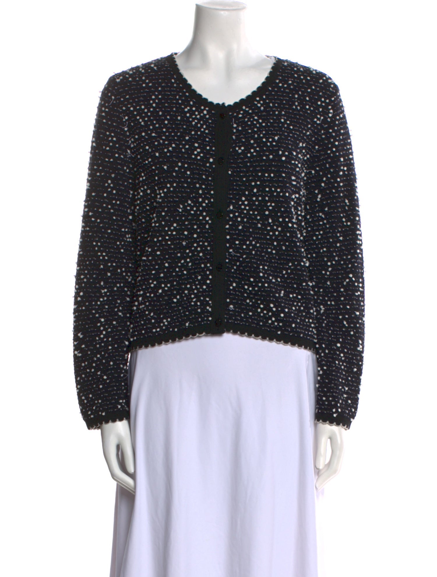 Oscar de la Renta Virgin Wool Scoop Neck Sweater