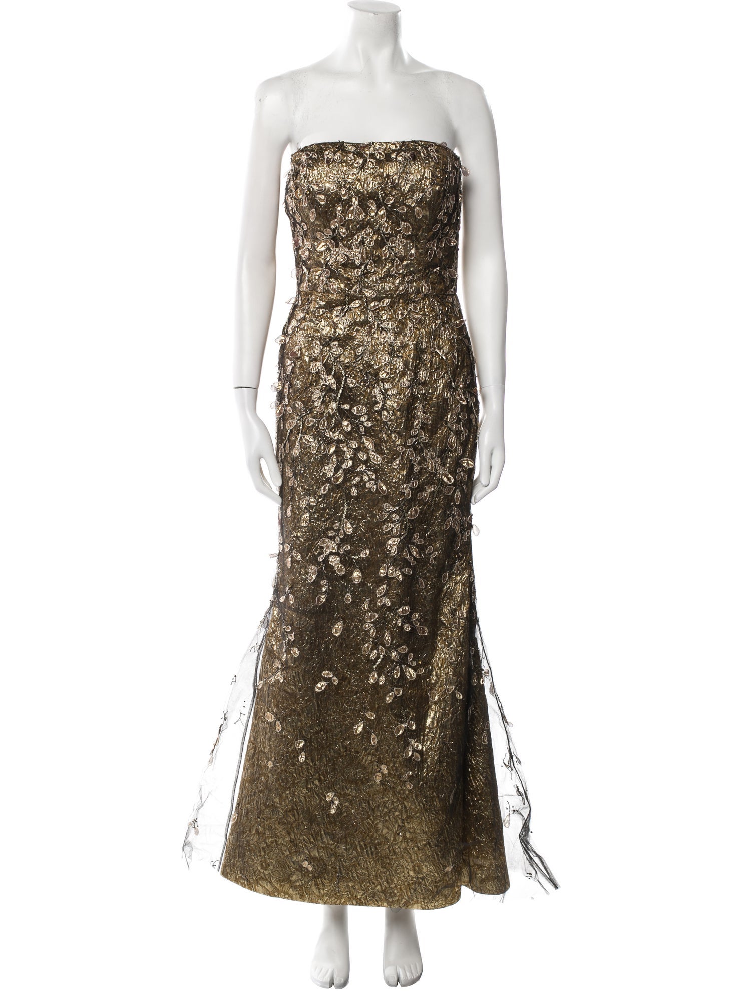 Oscar de la Renta Strapless Long Dress