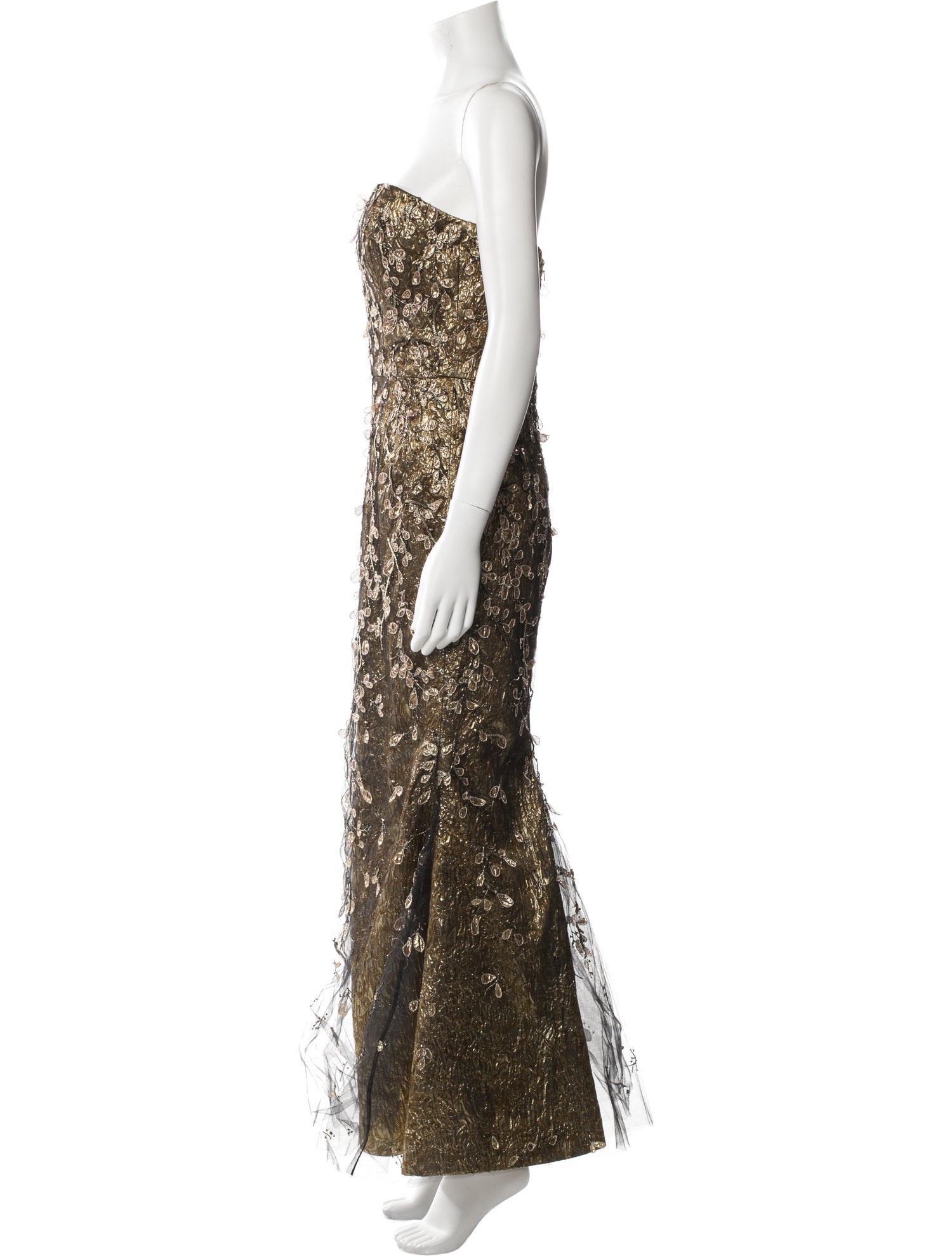 Oscar de la Renta Strapless Long Dress