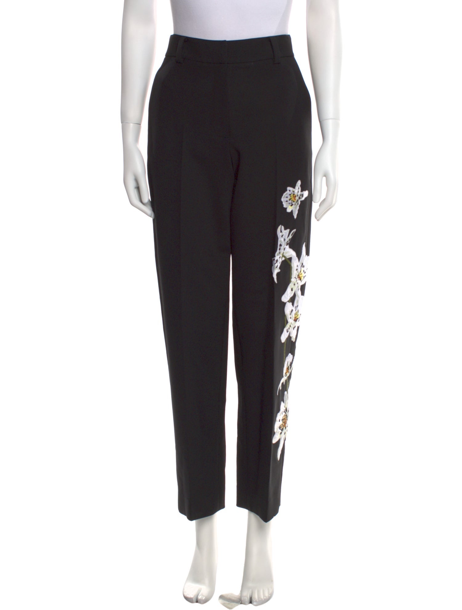 Oscar de la Renta Virgin Wool Straight Leg Pants