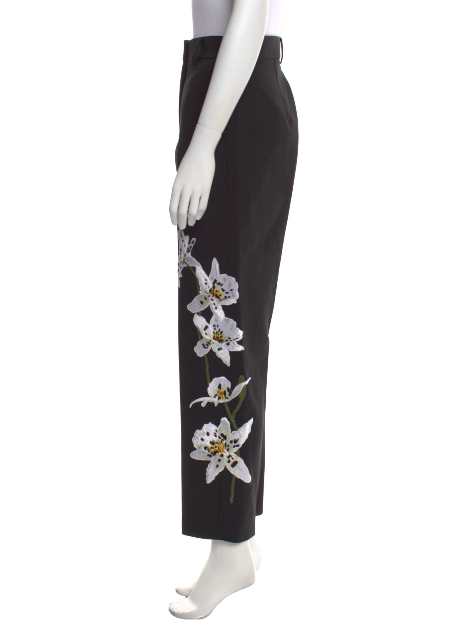 Oscar de la Renta Virgin Wool Straight Leg Pants