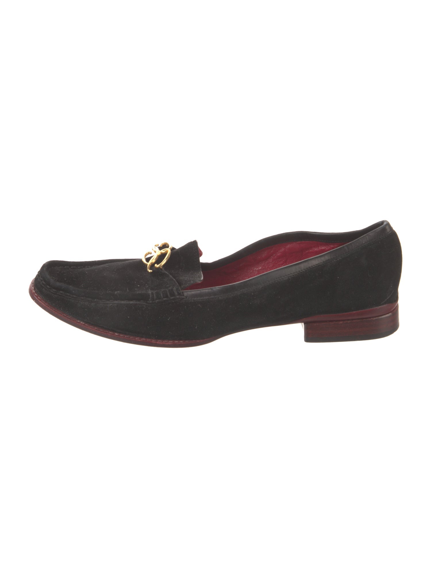 Oscar de la Renta Suede Embroidered Accent Loafers