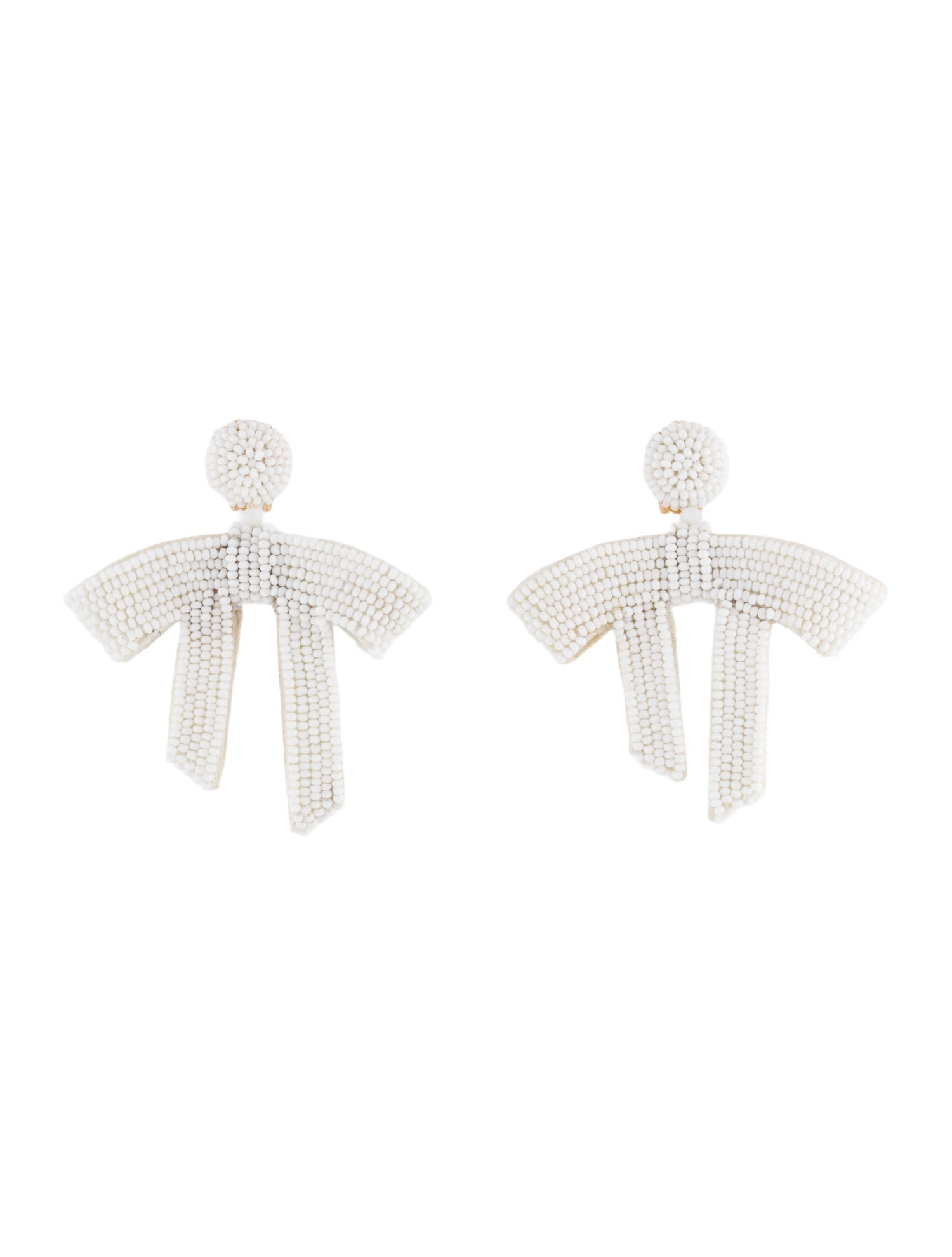 Oscar de la Renta Crystal & Bead Clip On Earrings