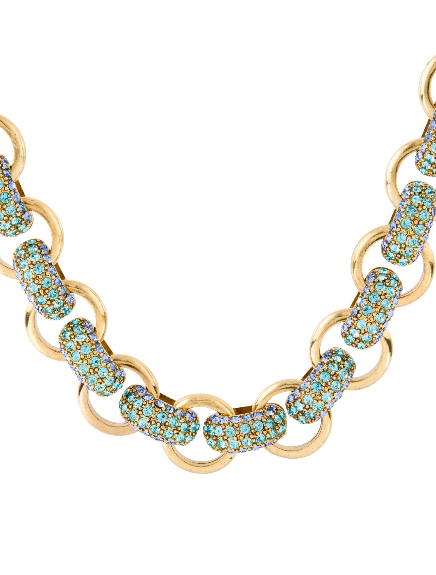 Oscar de la Renta Crystal Pave Bull Horn Collar Necklace