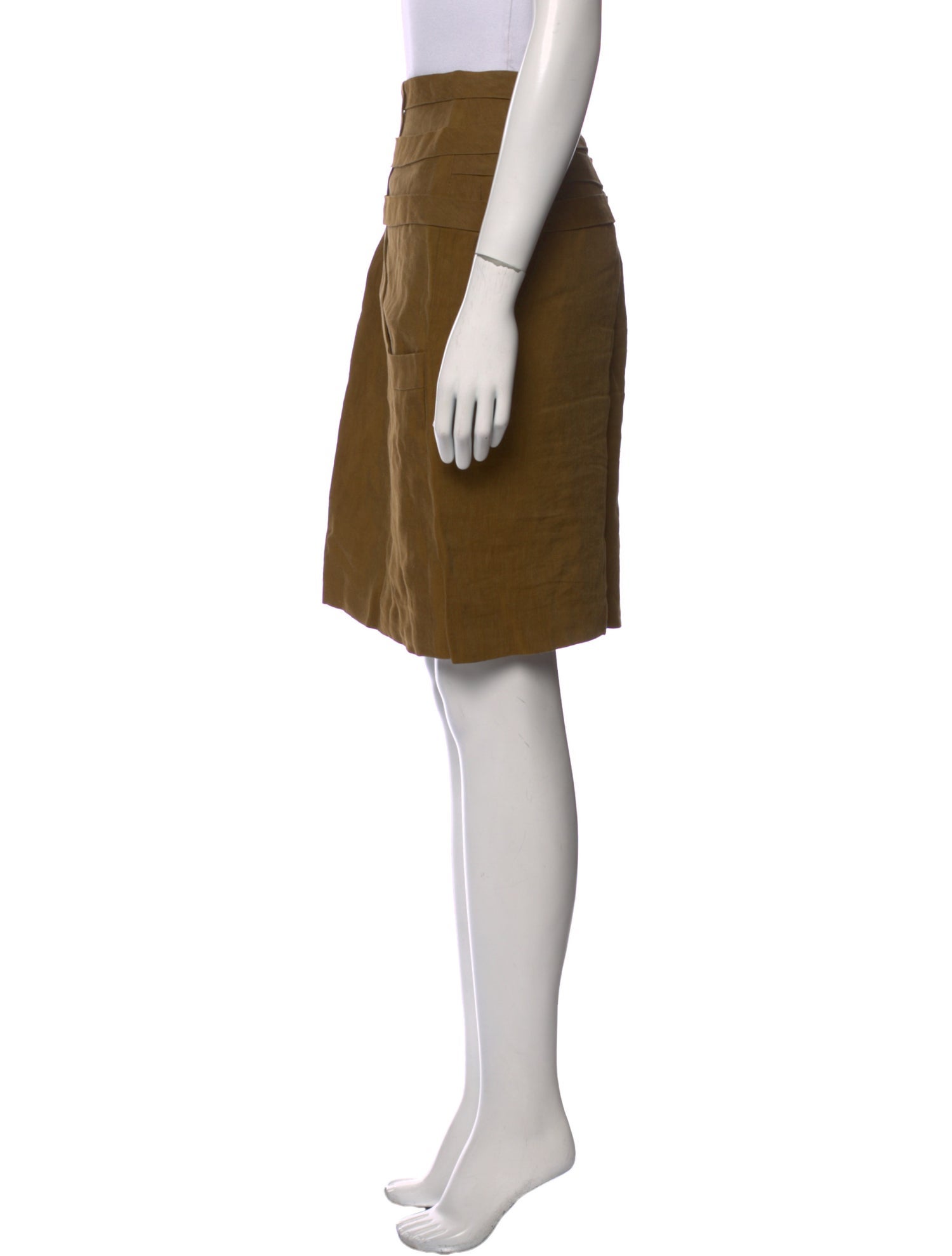 Oscar de la Renta Linen Knee-Length Skirt