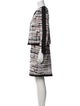 Oscar de la Renta Tweed Pattern Fringe Trim Accent Skirt Suit