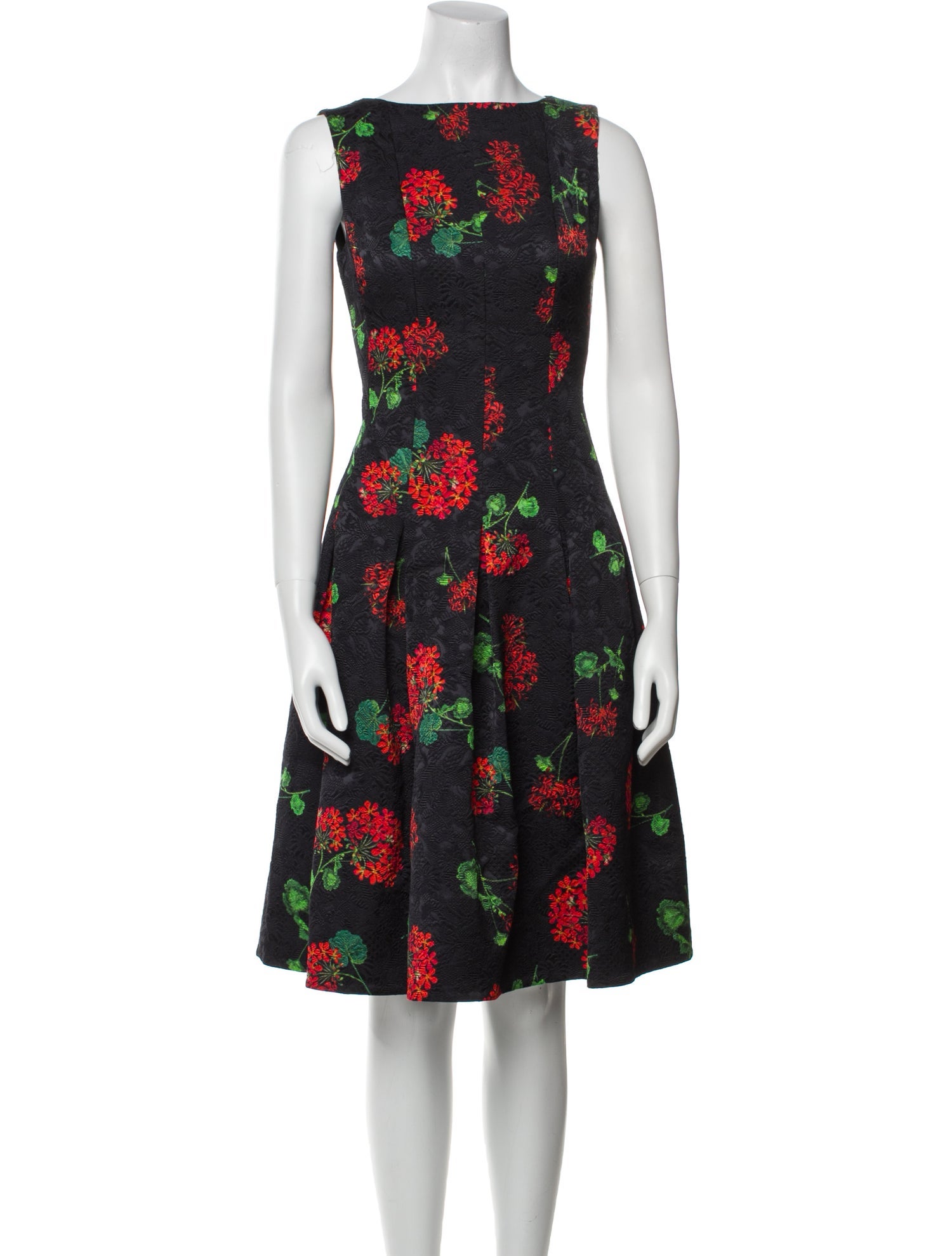 Oscar de la Renta Floral Print Knee-Length Dress