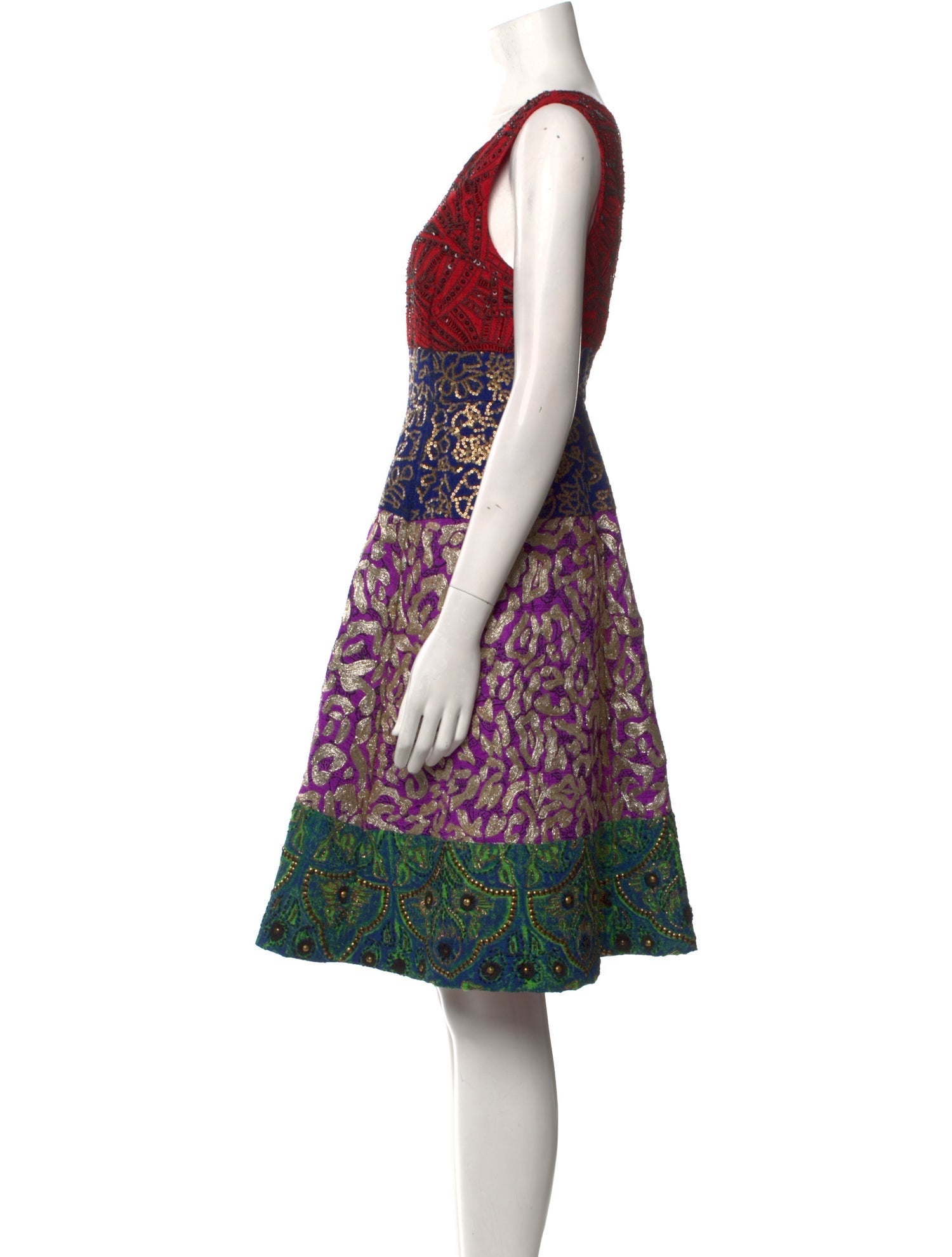 Oscar de la Renta Silk Knee-Length Dress