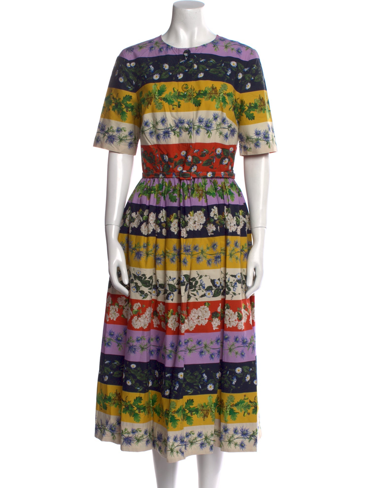 Oscar de la Renta Printed Midi Length Dress