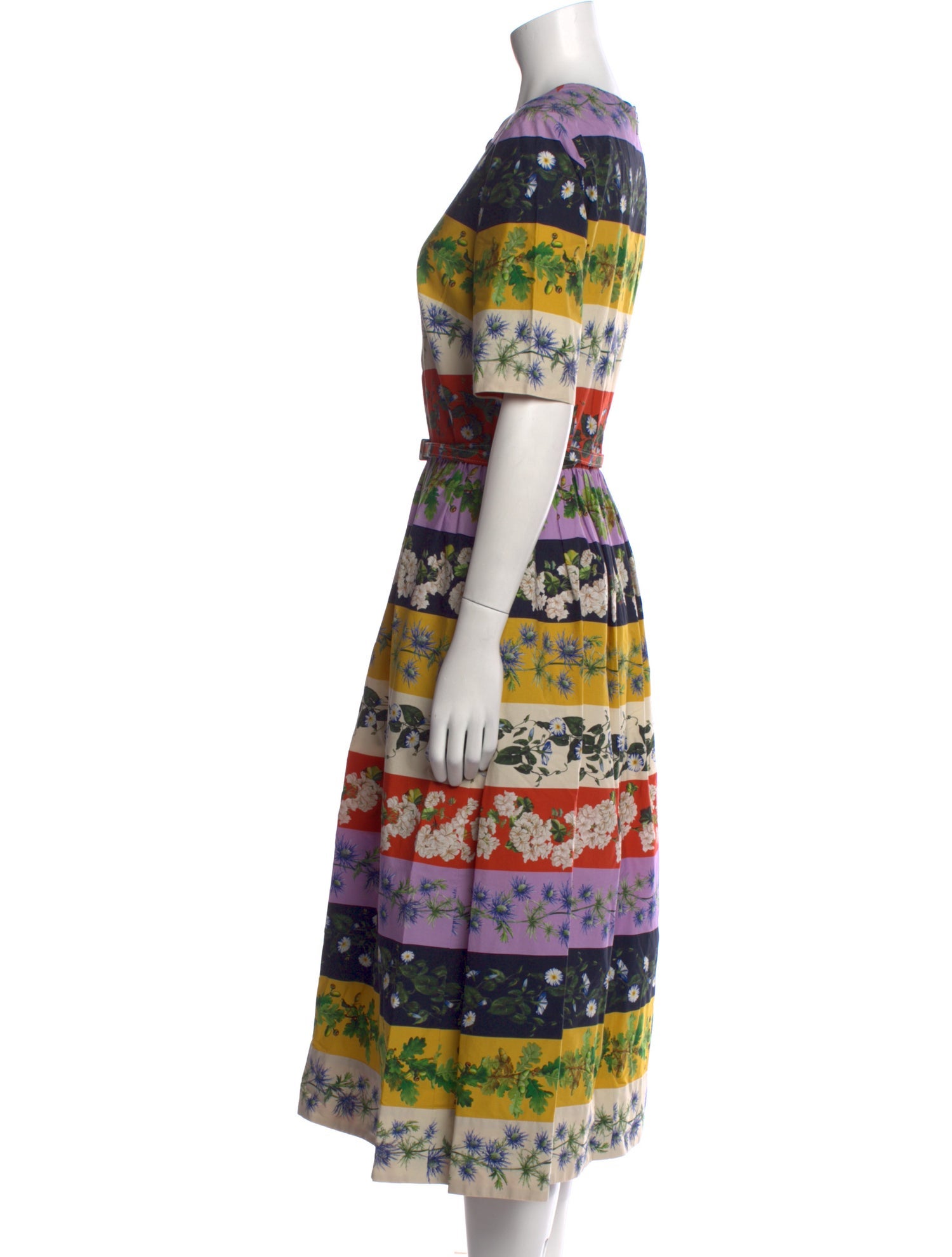 Oscar de la Renta Printed Midi Length Dress