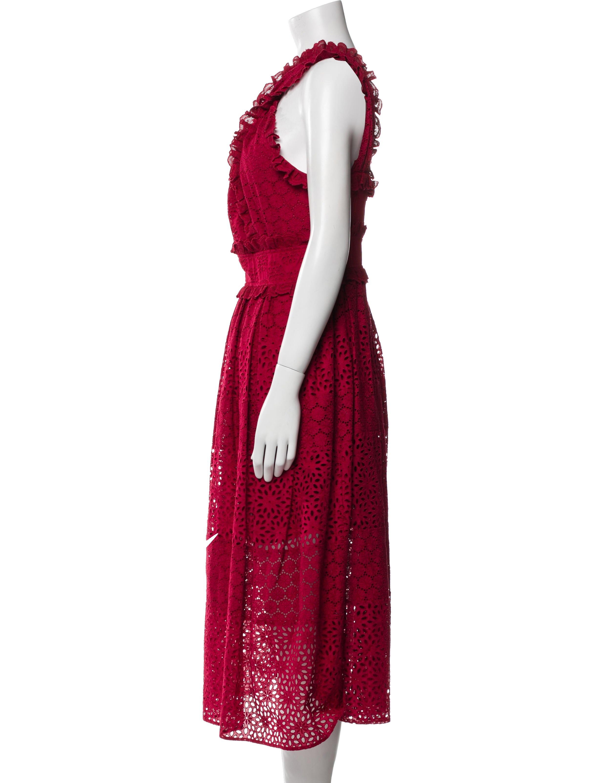 Oscar de la Renta Lace Pattern Long Dress