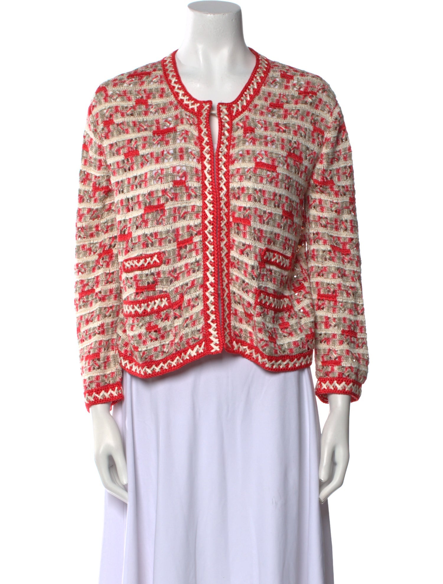 Oscar de la Renta Silk Patterned Sweater