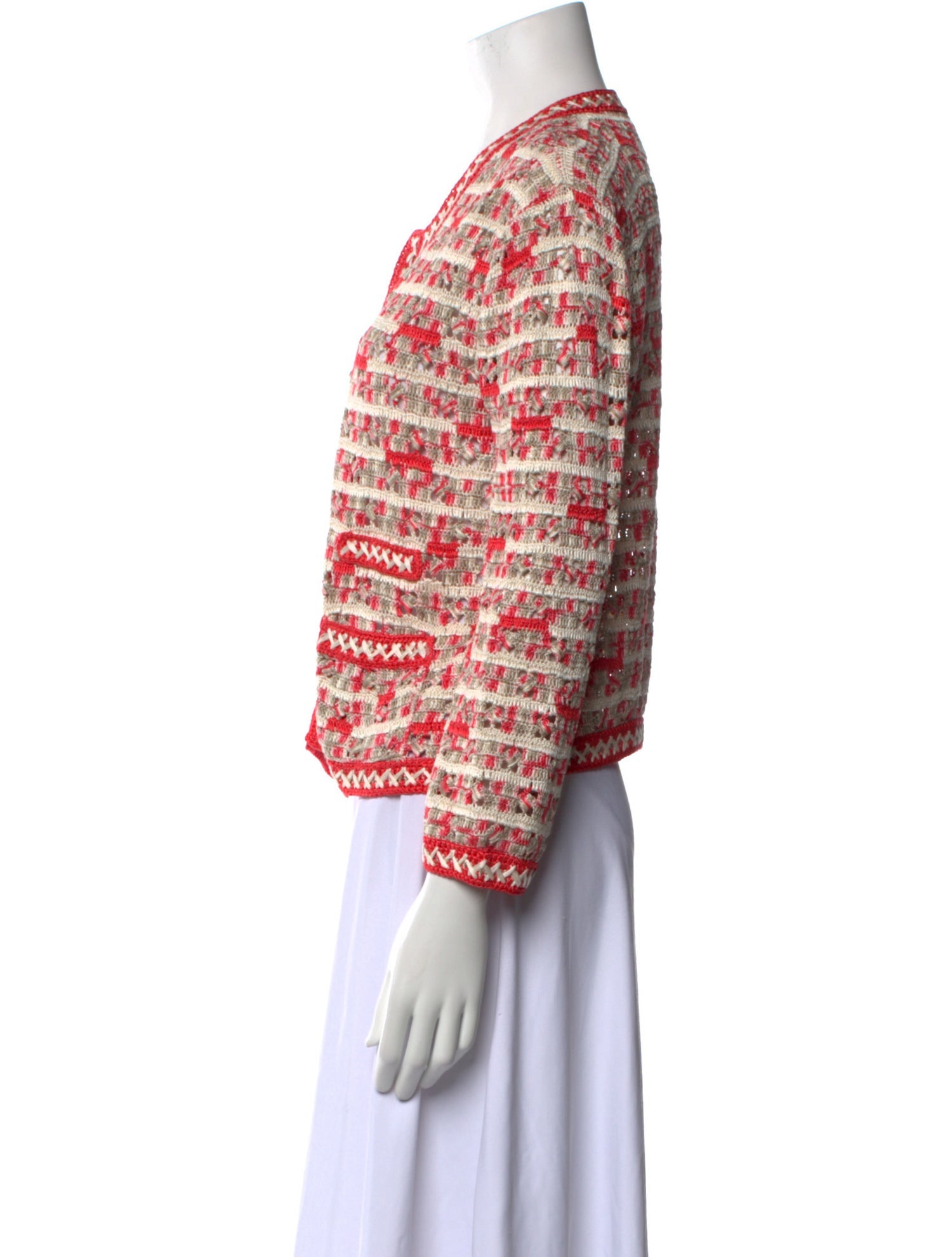 Oscar de la Renta Silk Patterned Sweater