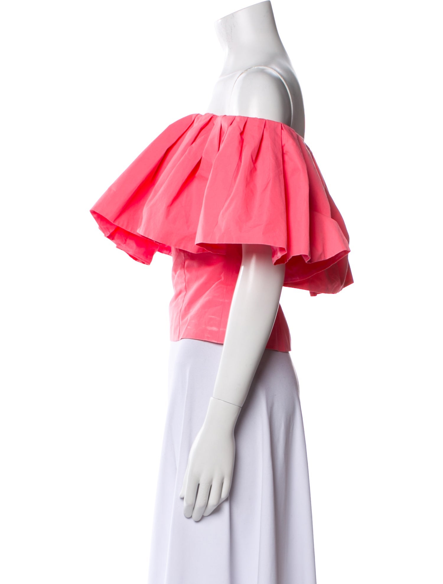 Oscar de la Renta Off-The-Shoulder Short Sleeve Crop Top