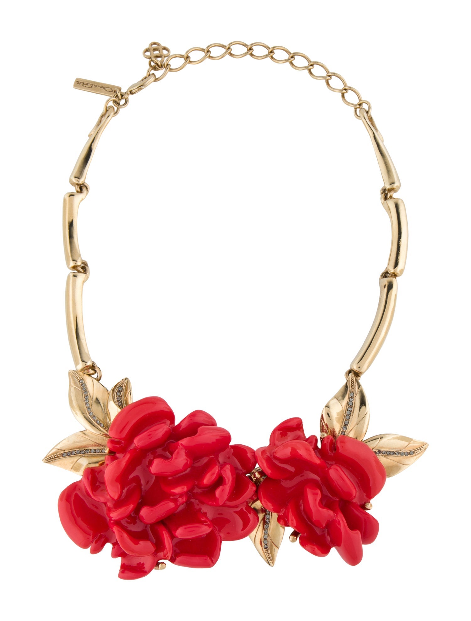 Oscar de la Renta Crystal & Resin Floral Necklace