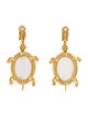 Oscar de la Renta Pearl & Crystal Turtle Clip On Earrings