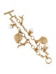 Oscar de la Renta Faux Pearl Double Strand Charm Bracelet