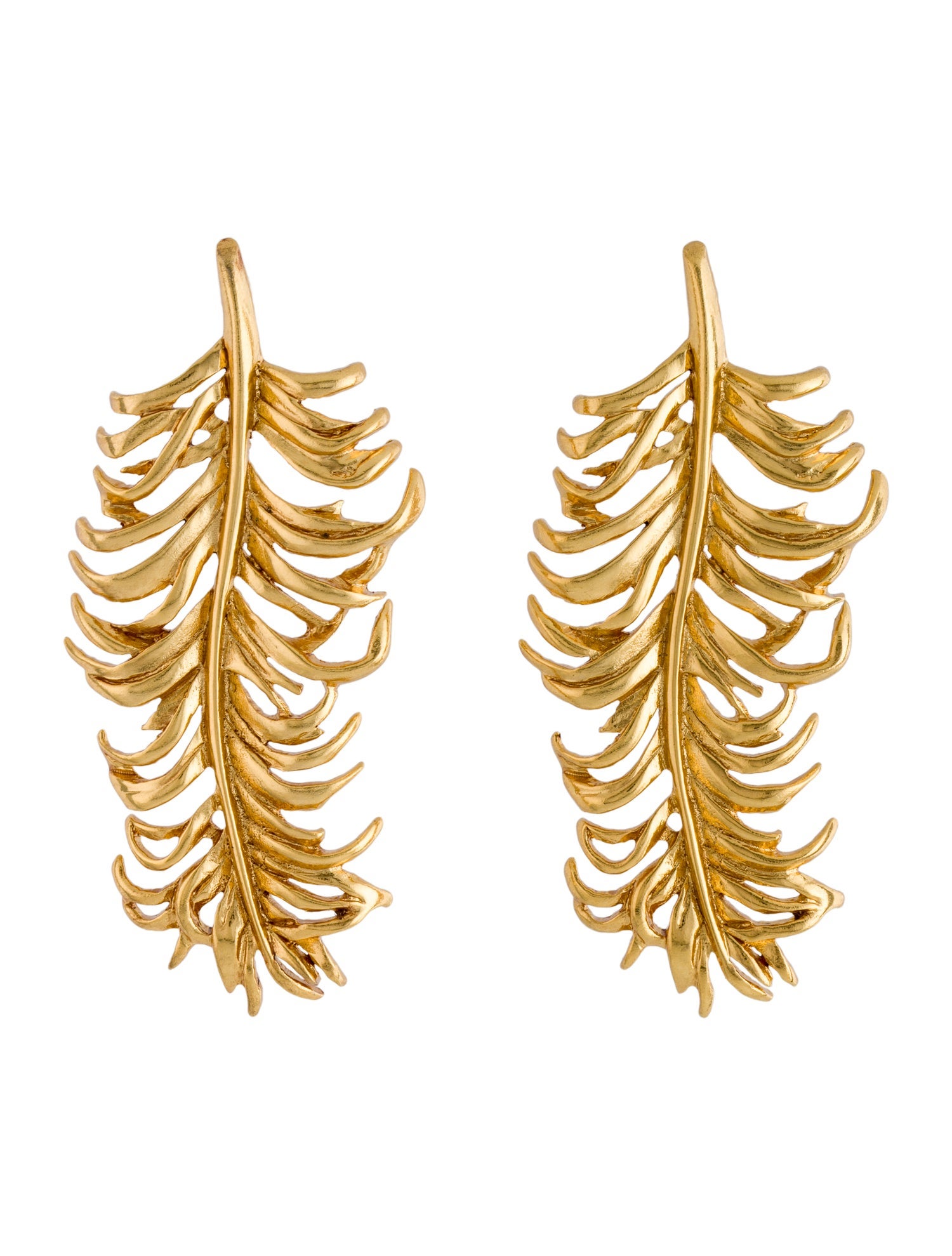 Oscar de la Renta Feather Drop Earrings